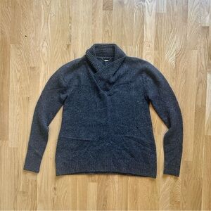 The Row | cozy cashmere shawl collar mock neck sweater with ribbed detail